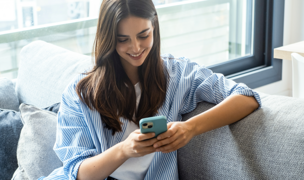Girl on couch compares home health apps of 2026